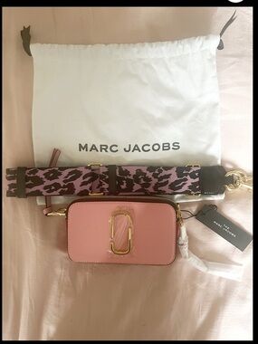 Marc Jacobs Powder Pink Multi Camera Bag with Leopard Accent